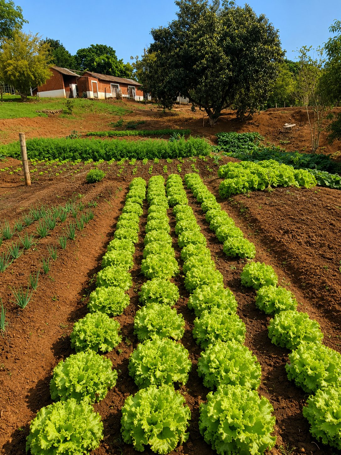 Cultivo de hortaliças na horta comunitária
