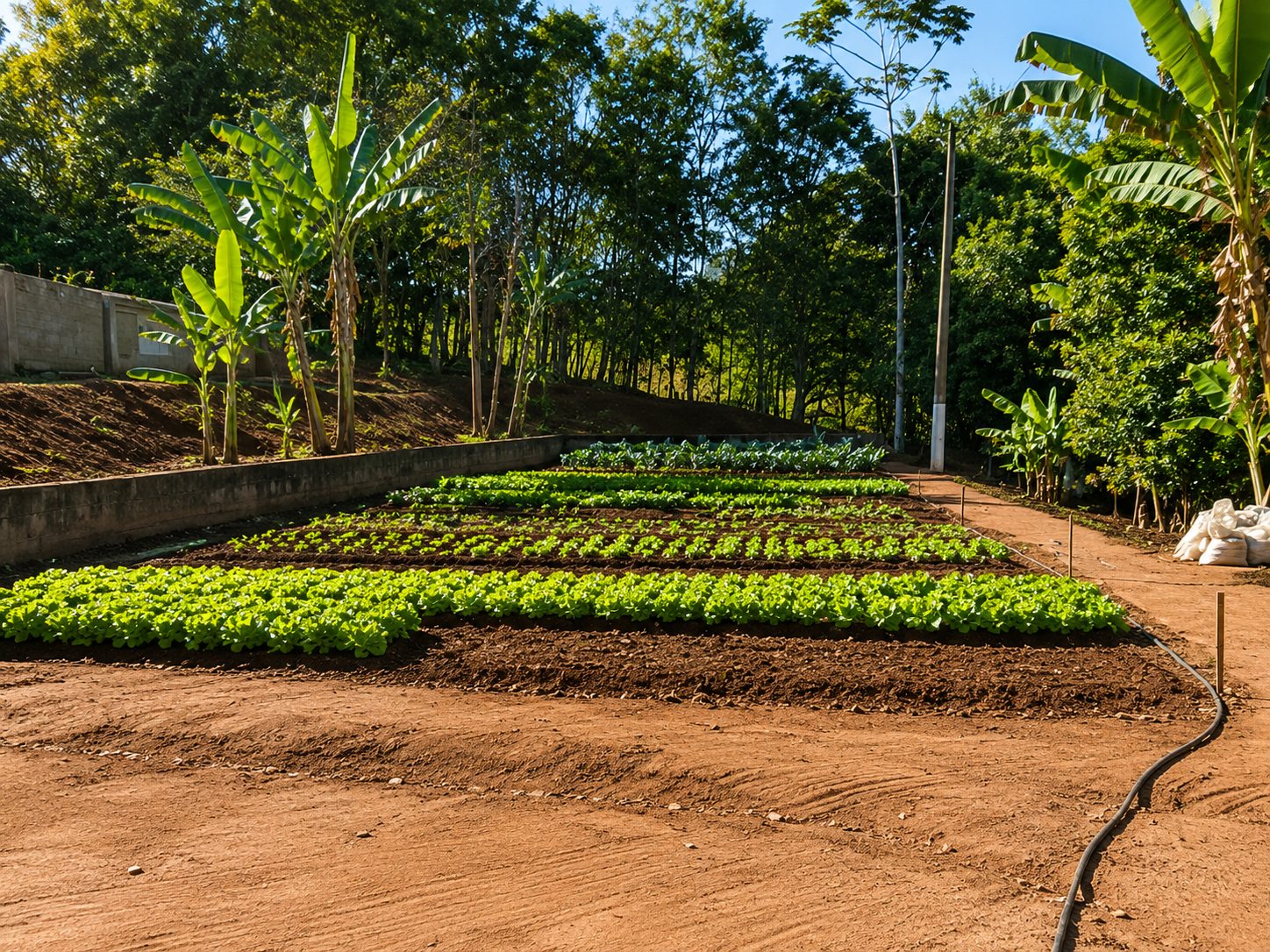 Horta cultivada no espaço da Associação Desafio Jovem Monte Santo