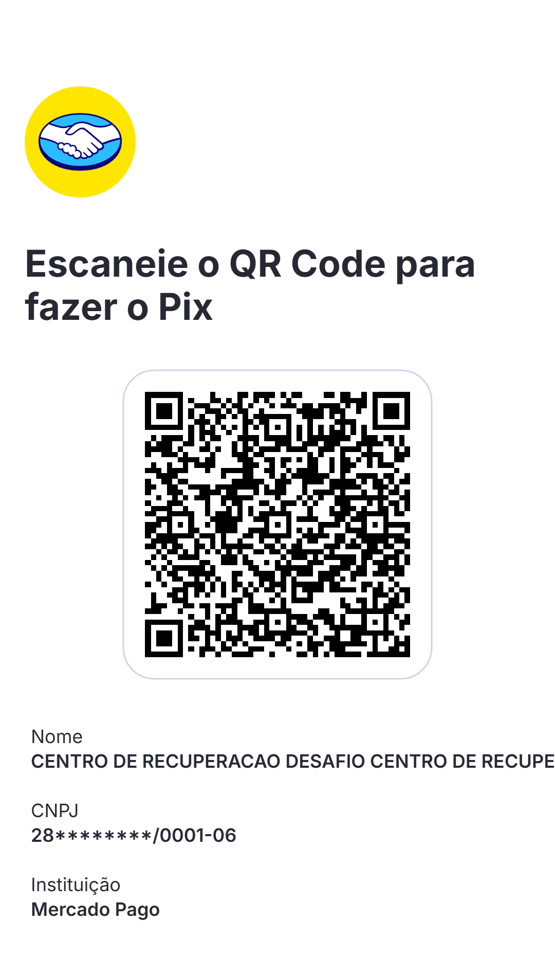 QR Code Pix institucional